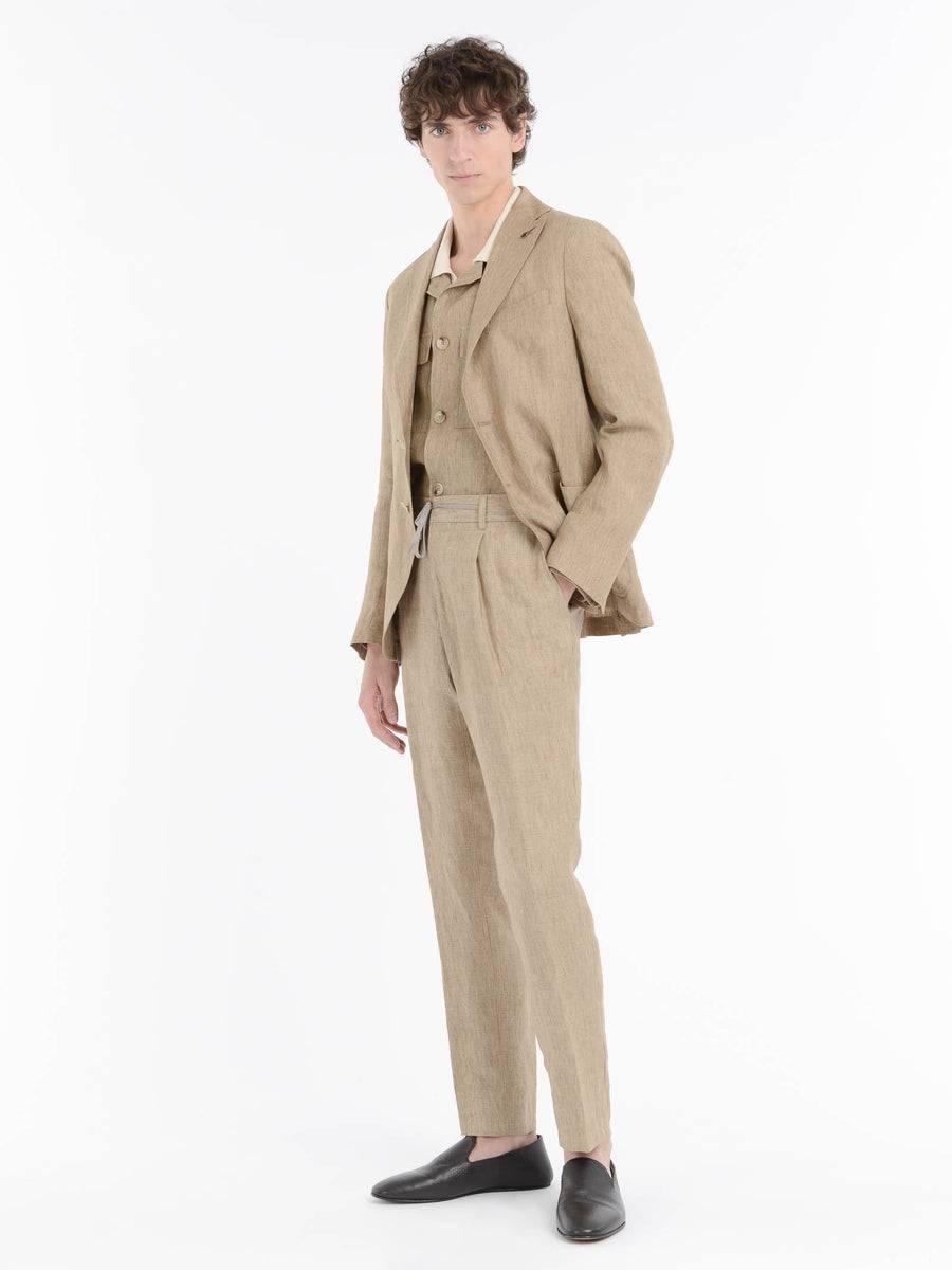 Paoloni Pantalone jogging lino delavè Negozi Online
