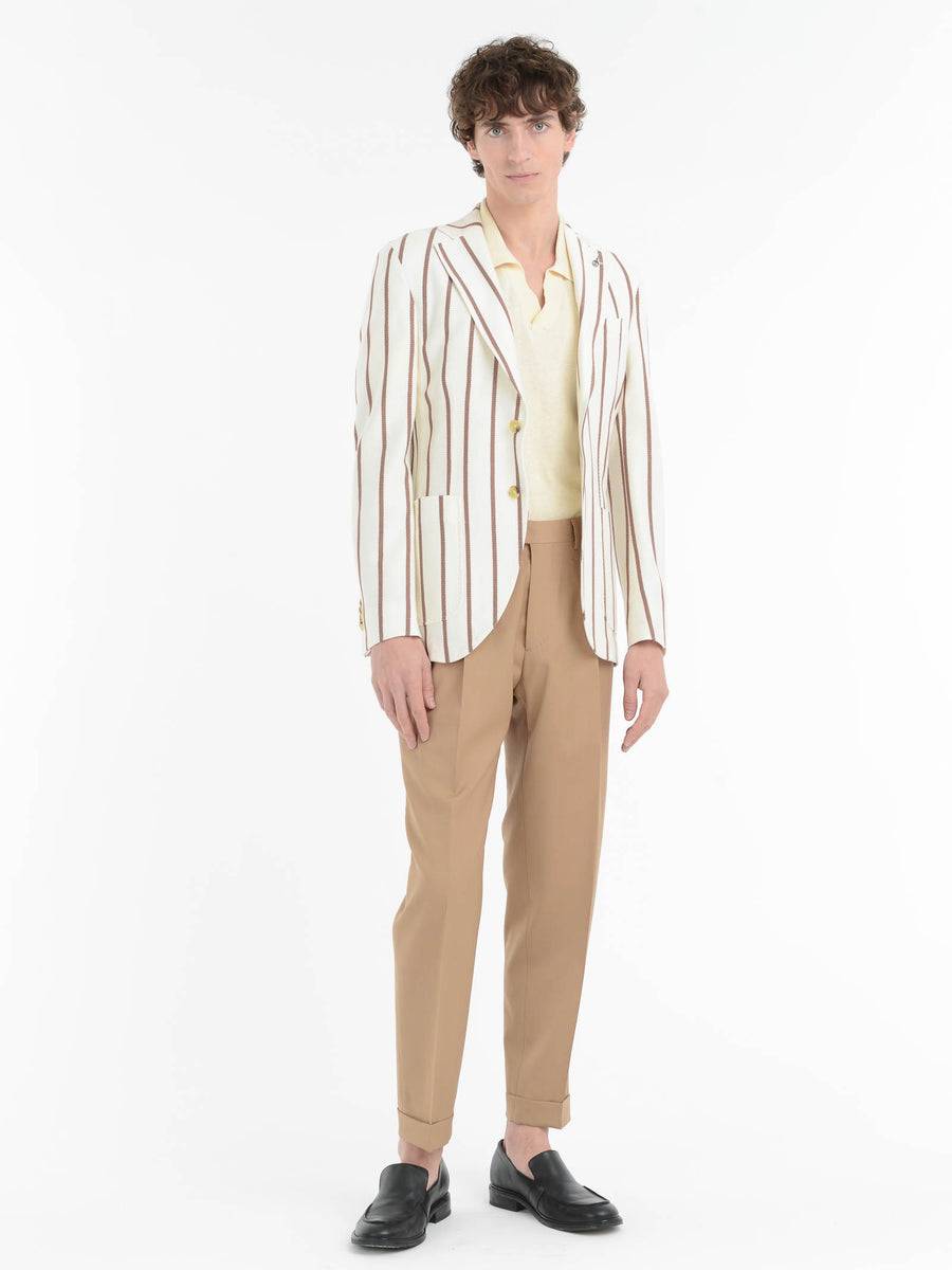Paoloni Pantalone doppia pinces tela di lana stretch Consegna Veloce