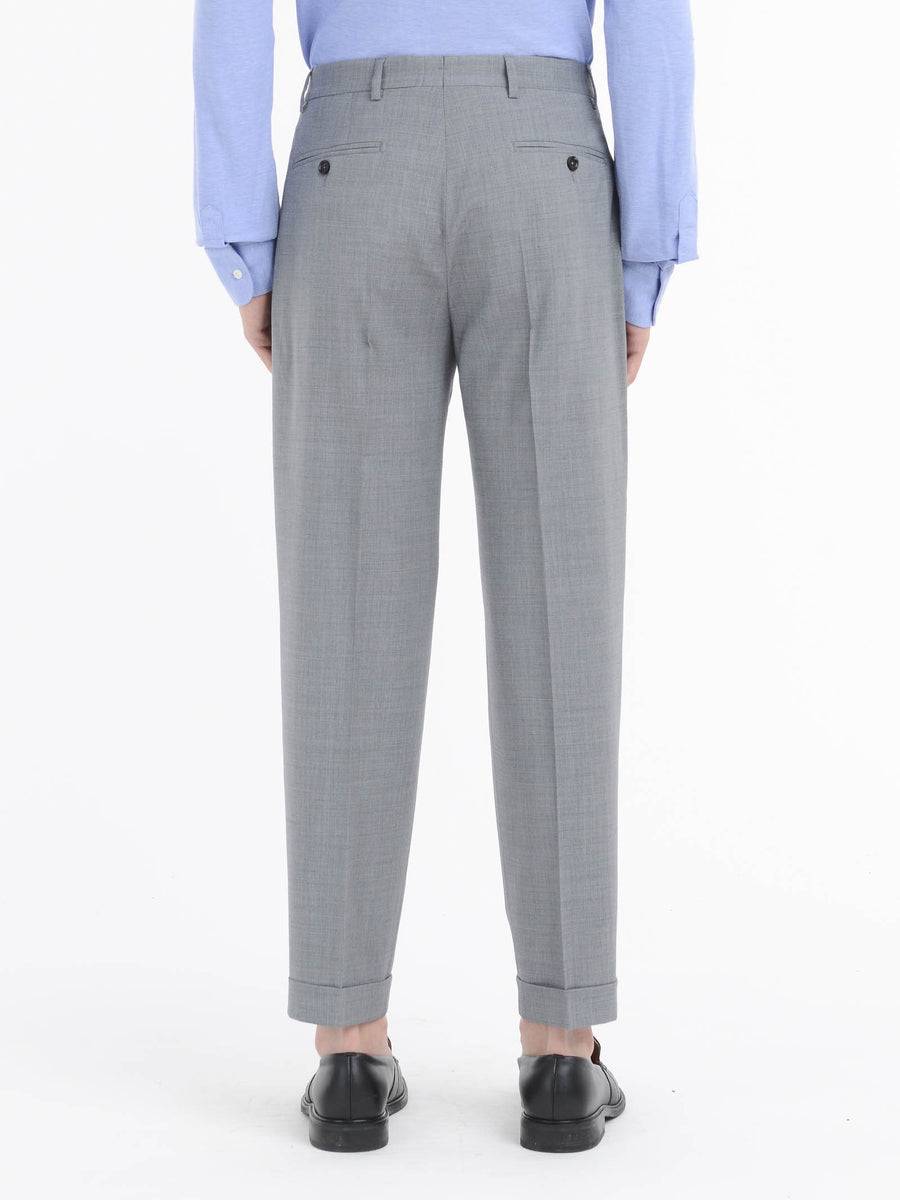 Paoloni Pantalone doppia pinces tela di lana stretch Fino Al -60%
