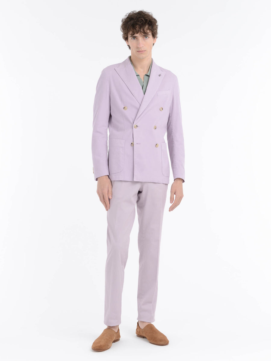 Paoloni Giacca doppiopetto misto cotone stretch Italia