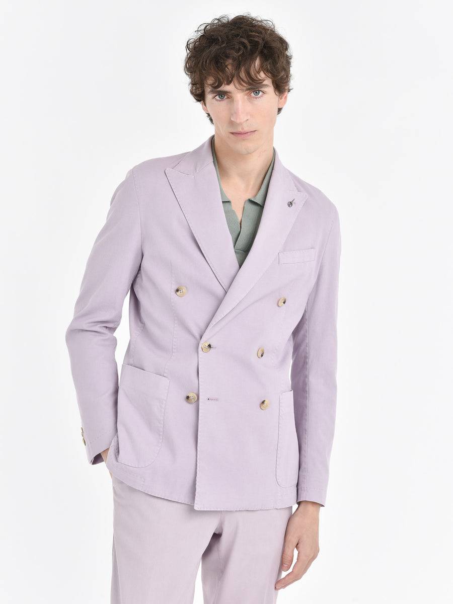 Paoloni Giacca doppiopetto misto cotone stretch Italia