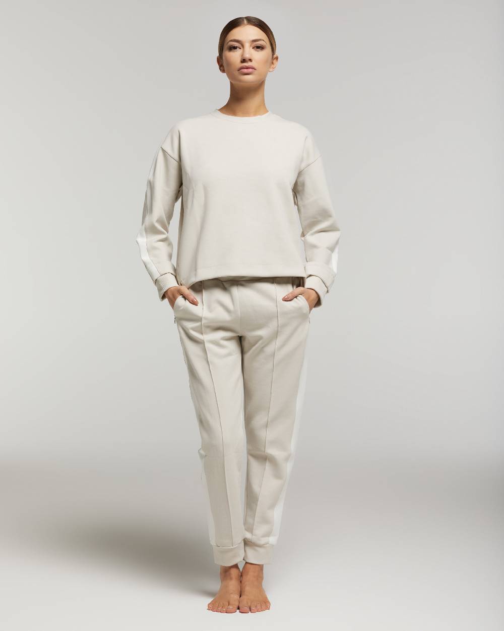 ﻿Pompea Set Completo Tuta donna Freetime (Beige) Qualità Garantita