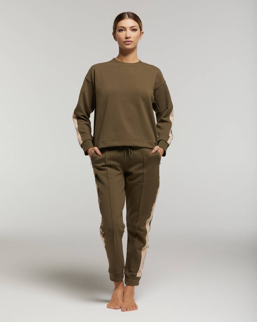 Pompea Set Completo Tuta donna Freetime (Verde militare) Promozione Limitata