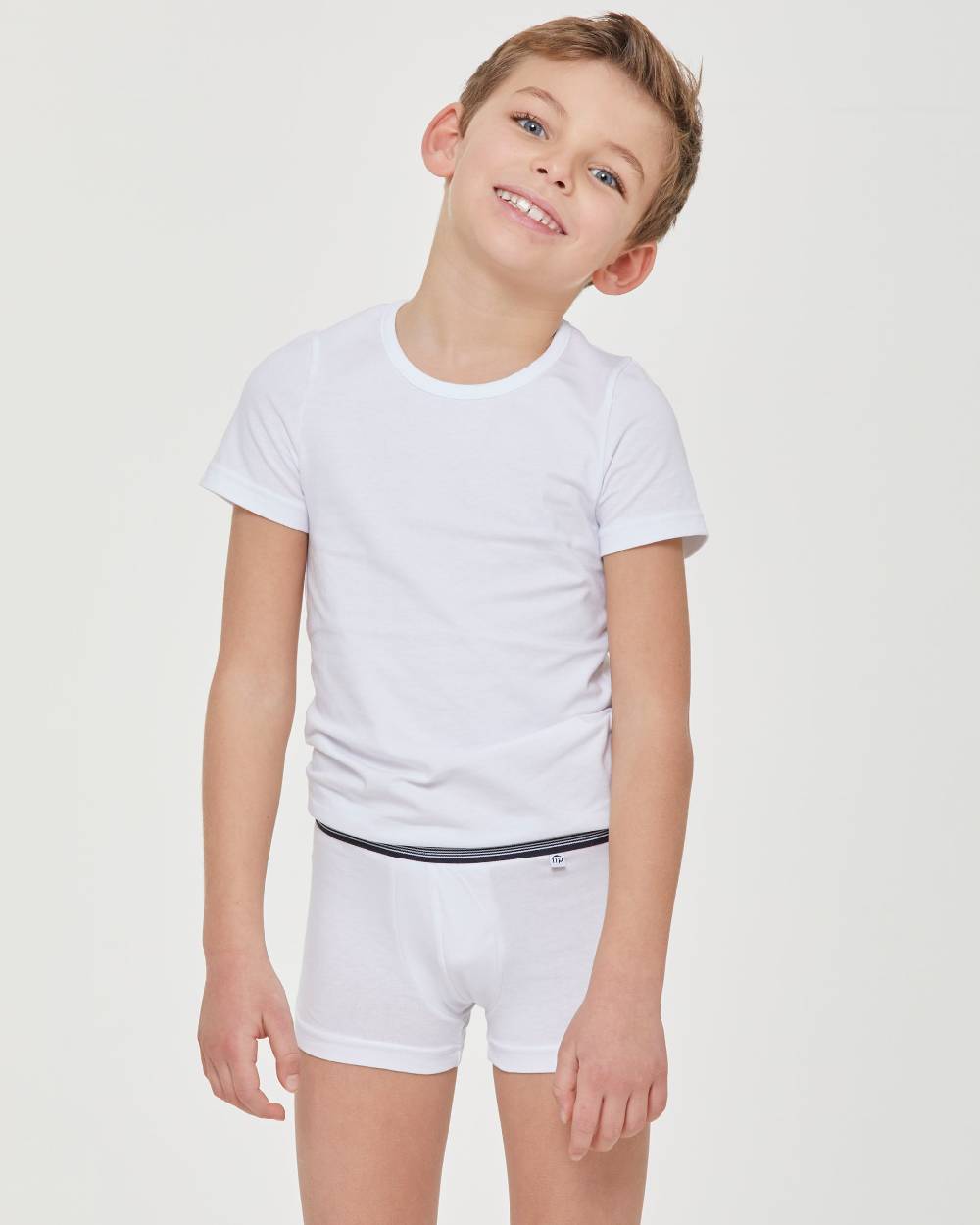 Pompea Boxer bimbo in cotone organico con elastico a righe Convenienza