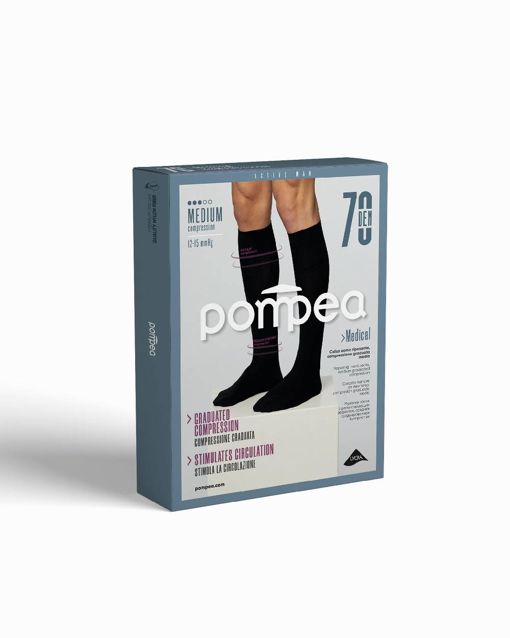 Pompea Calza 70 denari riposante con compressione graduata media Economico