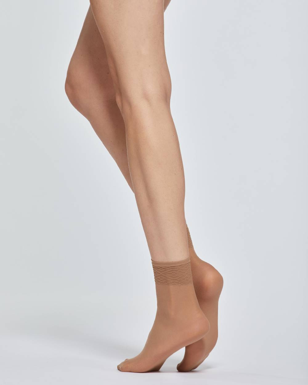 Pompea CALZA CORTA LADY VELATA CON BORDO IN PIZZO x2 Italy