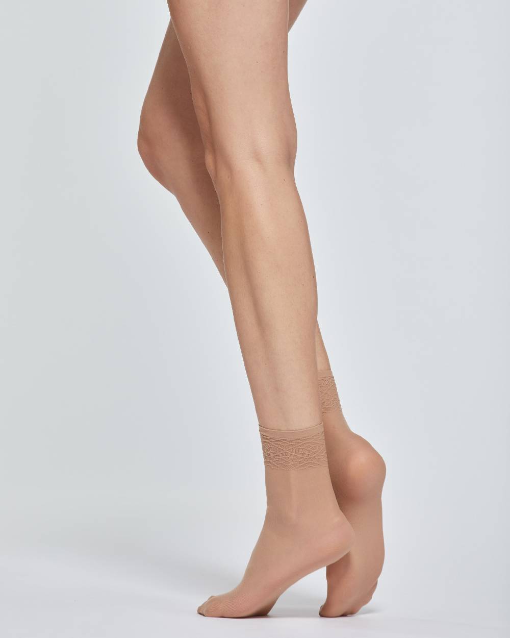 Pompea CALZA CORTA LADY VELATA CON BORDO IN PIZZO x2 Italia