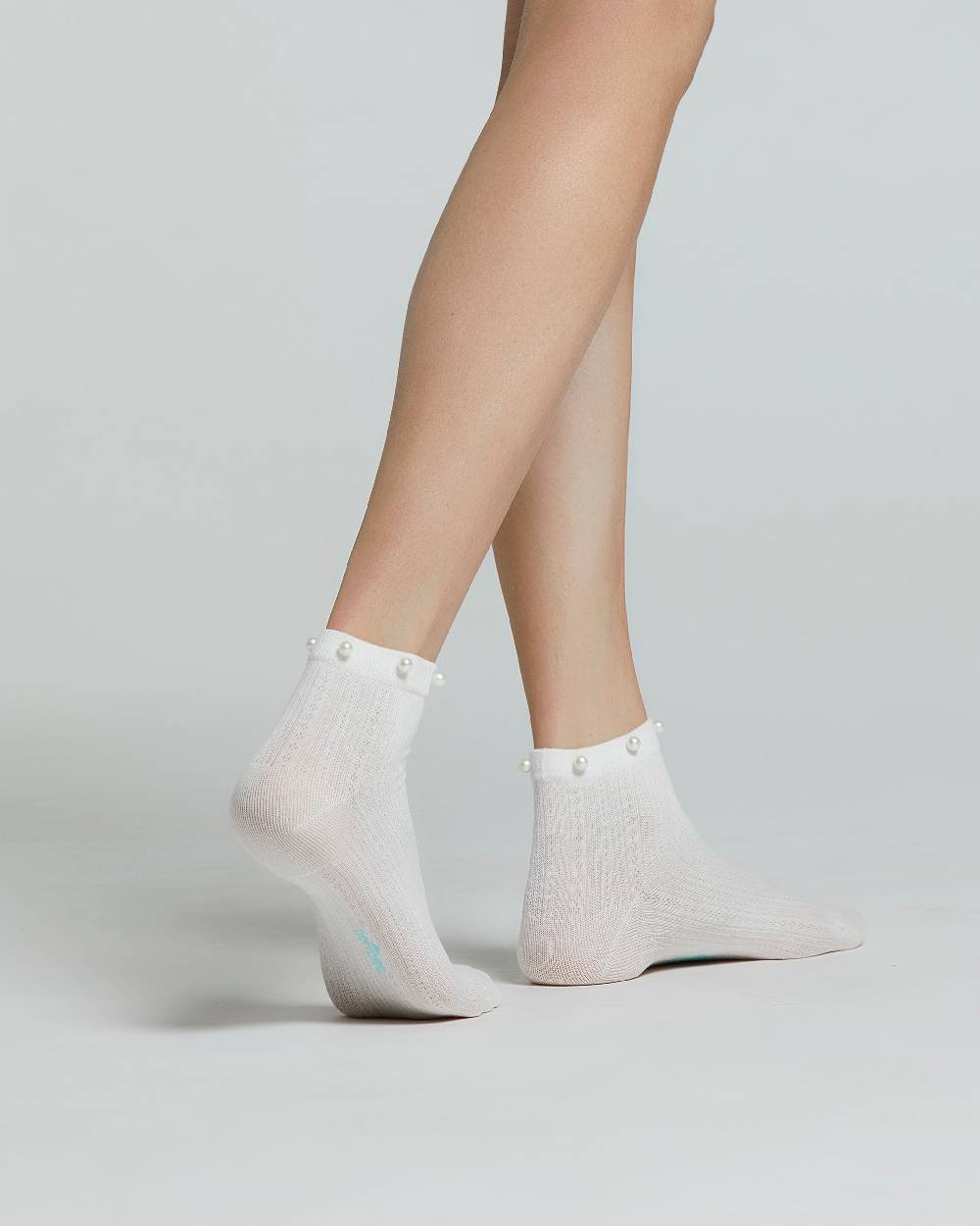 Pompea CALZA COTONE MORGANA CON PERLE Nuovo