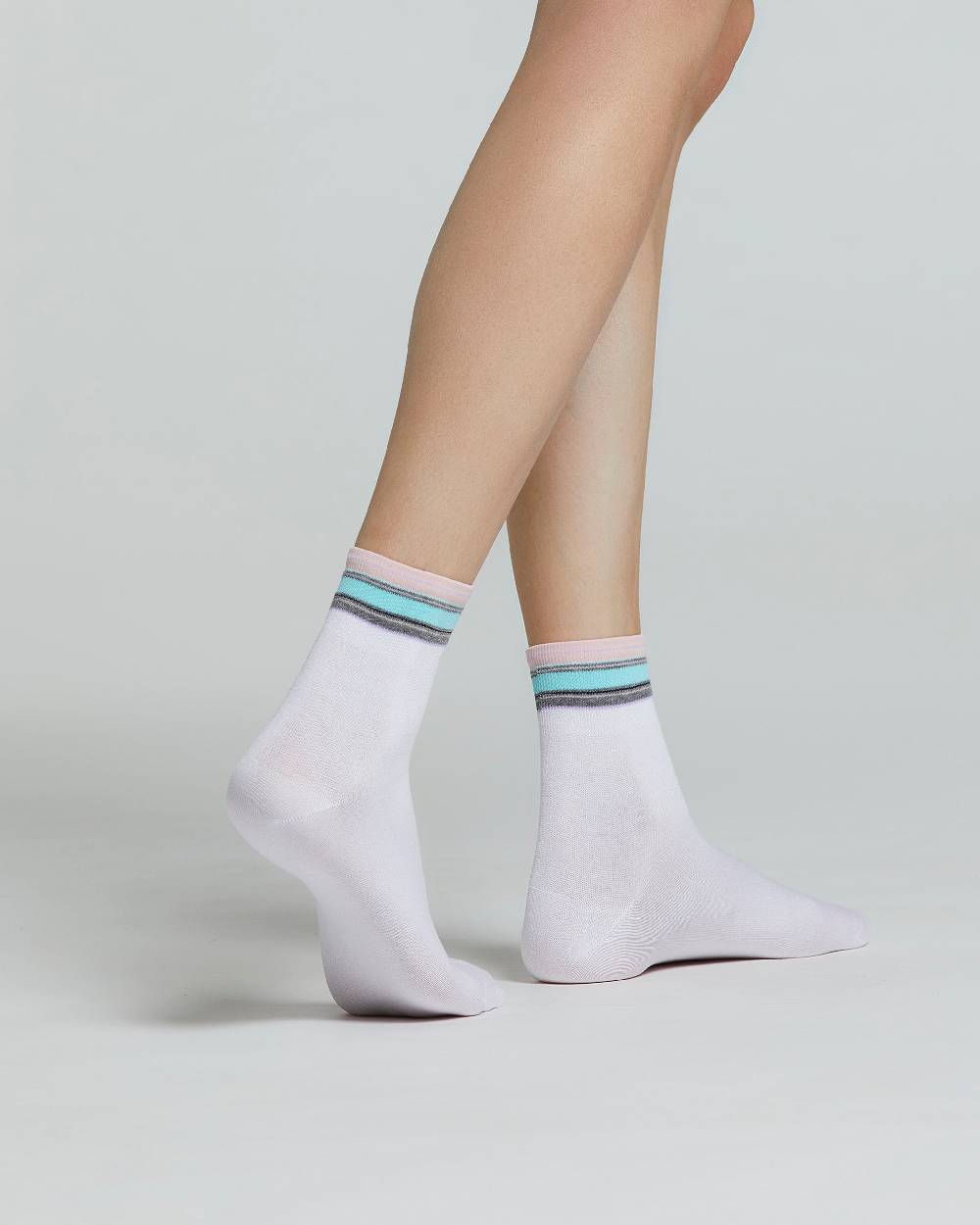 Pompea CALZA COTONE STERLIZIA FANTASIA A RIGHE MULTICOLOR Soddisfazione Garantita