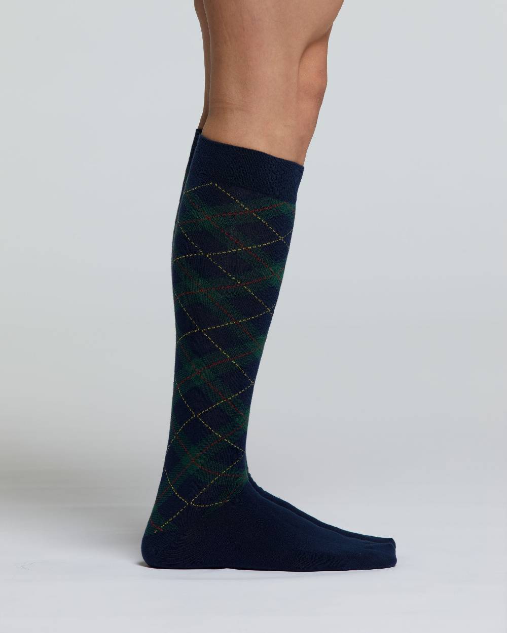 Pompea CALZA LUNGA COTONE ACERO MOTIVO ARGYLE Fino Al -60%