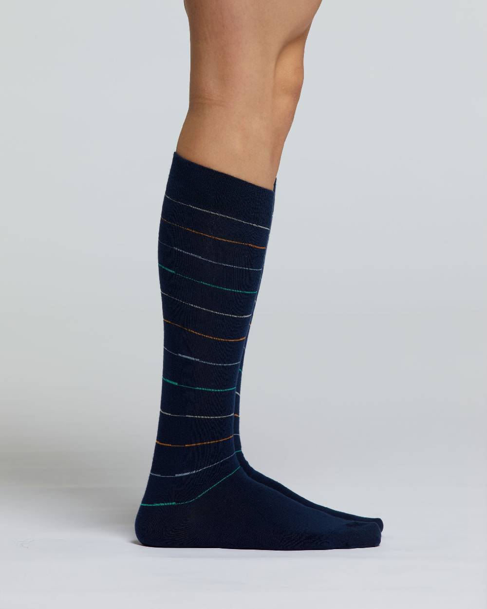 Pompea CALZA LUNGA COTONE BRUGO MOTIVO A RIGHE Sconto