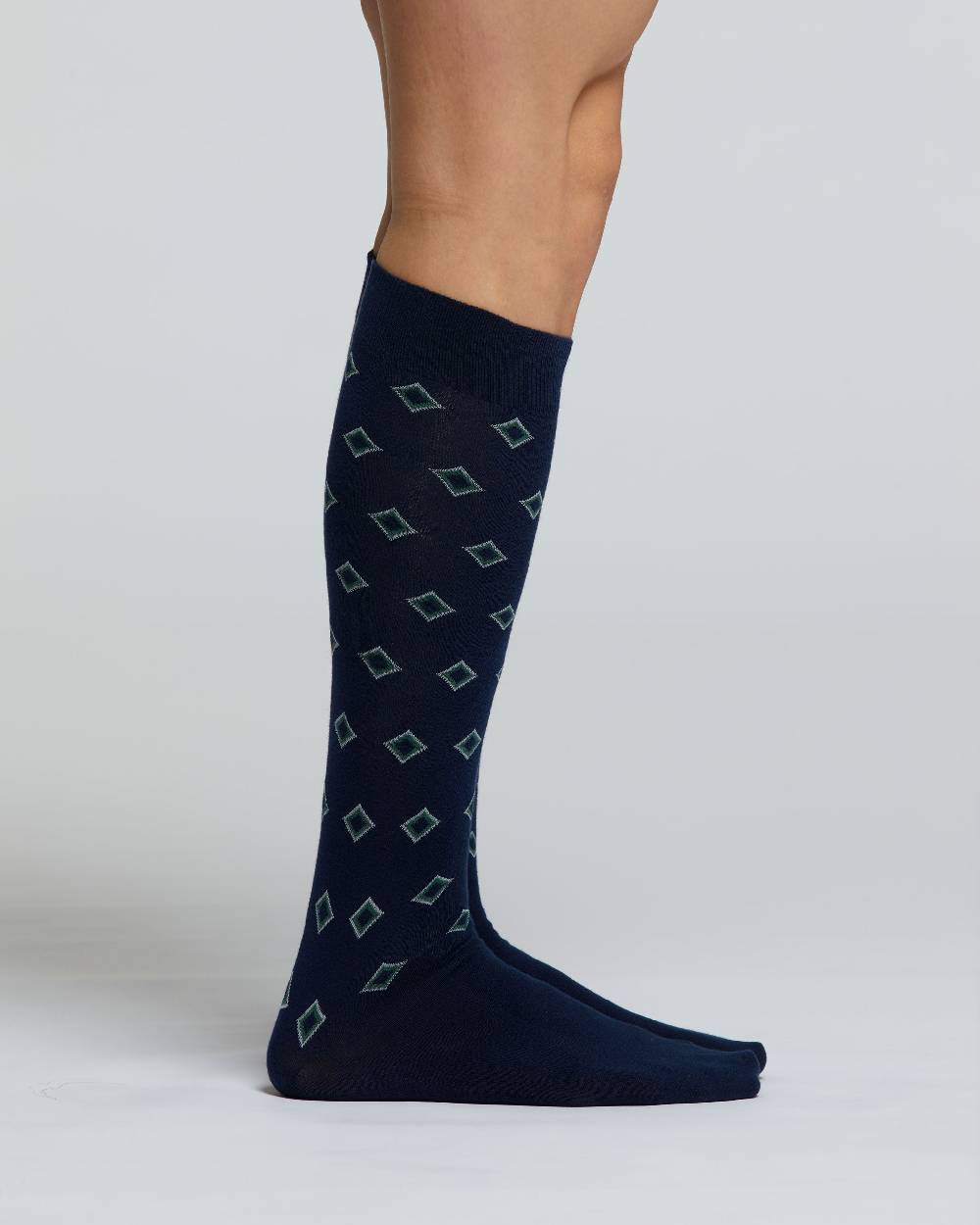 Pompea CALZA LUNGA COTONE CRISPINO MOTIVO A ROMBI Vendita Calda