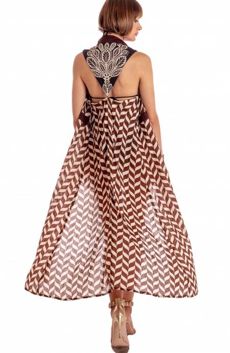 Pin Up Stars VESTITO GILET LUNGO STAMPA BEAUTIFUL TREE Negozi Online