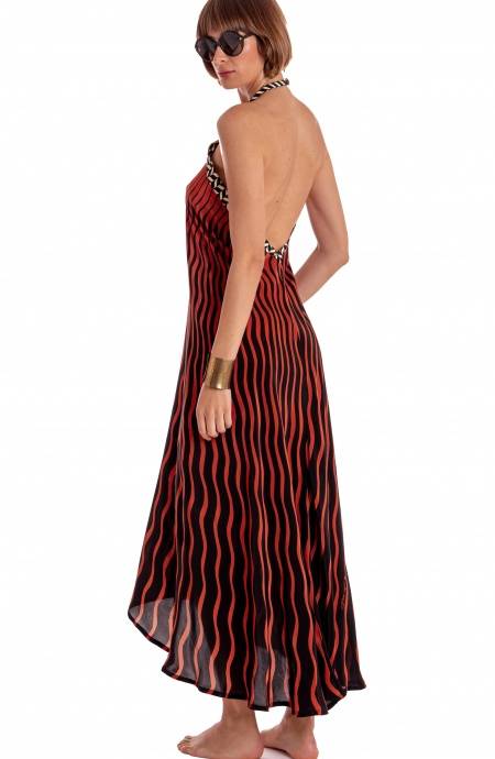 Pin Up Stars ABITO LUNGO ALLACCIATURA COLLO STAMPA TIGER SUN Acquista Ora