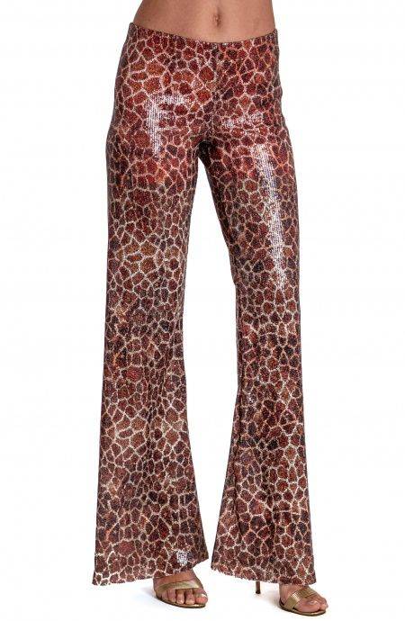 Pin Up Stars PANTALONE STAMPA PAILLETTES GIRAFFA Consegna Veloce