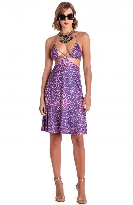 Pin Up Stars ABITO CUT-OUT DAINETTO STAMPA GIRAFFA