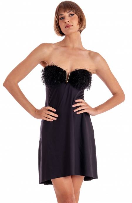 Pin Up Stars MINI ABITO TUBINO FASCIA PLUMAGE