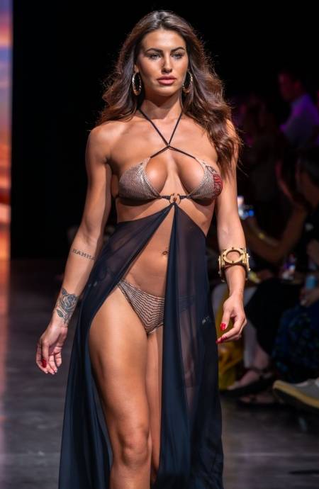 Pin Up Stars BIKINI TRIANGOLO IMBOTTITO LAMÈ CON ACCESSORIO STAMPA TIGER SUN In Linea