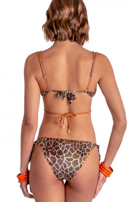 Pin Up Stars BIKINI BRASSIERE IMBOTTITA DAINETTO CON LACCI INTRECCIATI STAMPA GIRAFFA Qualità