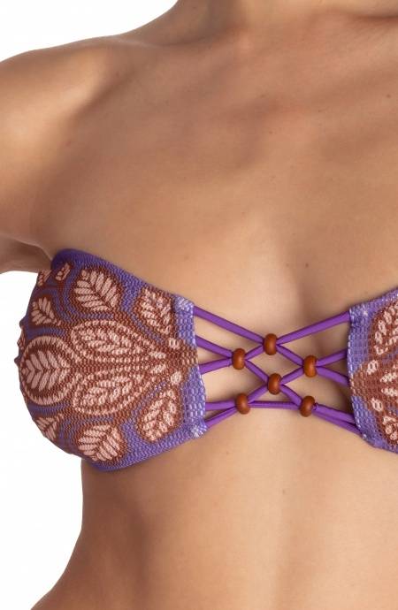 Pin Up Stars BIKINI FASCIA IMBOTTITA CON PERLE STAMPA BEAUTIFUL TREE Fino Al -60%