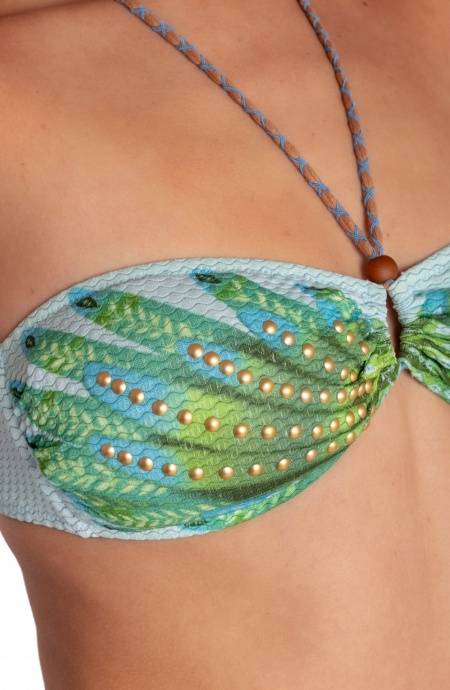 Pin Up Stars BIKINI FASCIA IMBOTTITA CON BORCHIE STAMPA WINGS Sconto