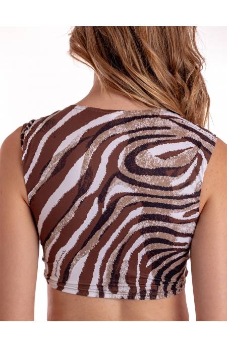 Pin Up Stars TOP INCROCIATO STAMPA ZEBRA Consegna Veloce