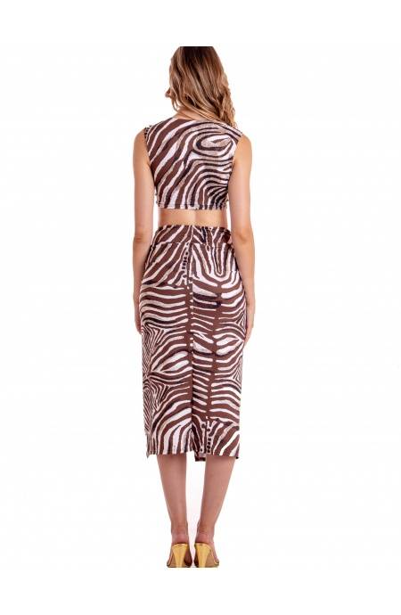 Pin Up Stars TOP INCROCIATO STAMPA ZEBRA Consegna Veloce