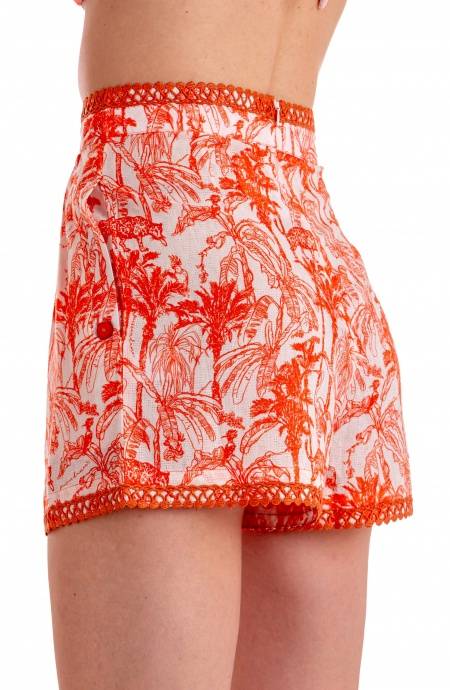 Pin Up Stars SHORTS CON RICAMO PASSAMANERIA STAMPA KENZIA Offerta