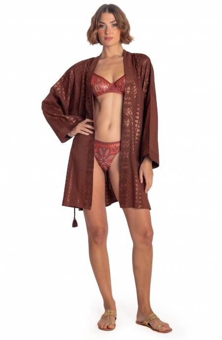 Pin Up Stars KIMONO CORTO LUREX CON CINTURA Nuova