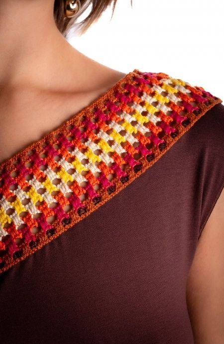 Pin Up Stars ABITO LUNGO MONOSPALLA CON PASSAMANERIA CROCHET Moda