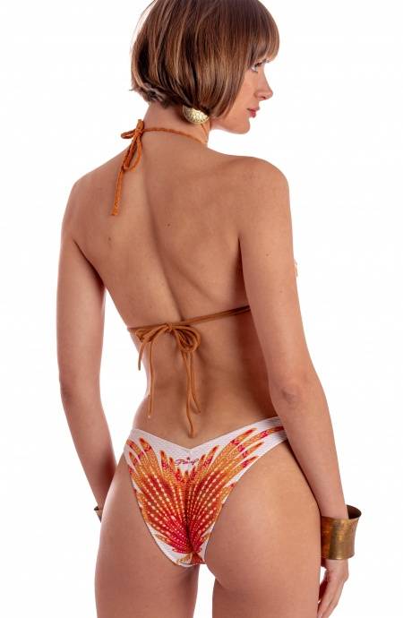 Pin Up Stars BIKINI TRIANGOLO IMBOTTITO CON BORCHIE STAMPA WINGS Spedizione Gratuita