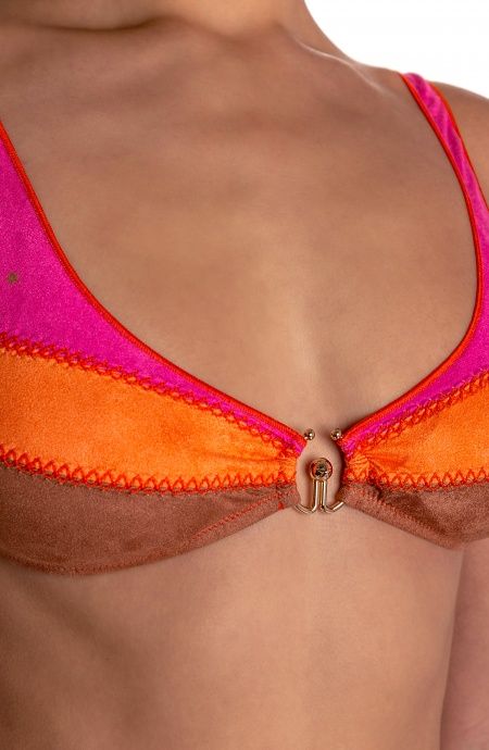 Pin Up Stars BIKINI BRASSIERE DAINETTO CON ACCESSORIO PATCHWORK Qualità Garantita