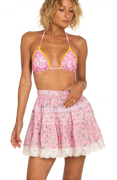 Pin Up Stars Gonna Ricamata Con Balze Stampa Flower Print Hotsell