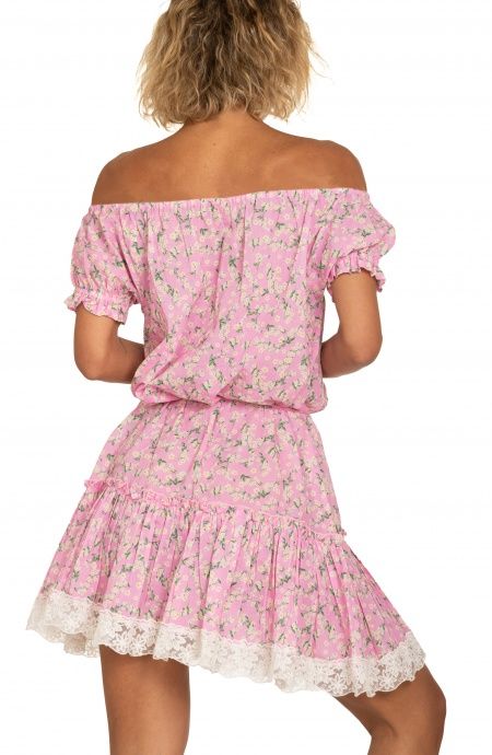 Pin Up Stars Abito Maniche A Palloncino Flower Print Saldi Di Fabbrica