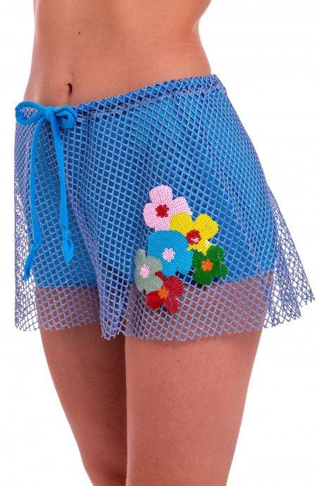 Pin Up Stars Short Rete Lurex Con Culotte Ricamo Fiori Paillettes 2025