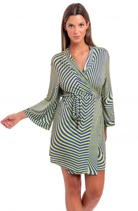 Pin Up Stars Vestito Aperto Jersey Stampa Optical Presa