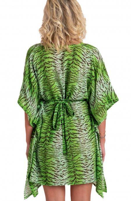 Pin Up Stars Poncho Mussola Di Viscosa Stampa Tigre Economico