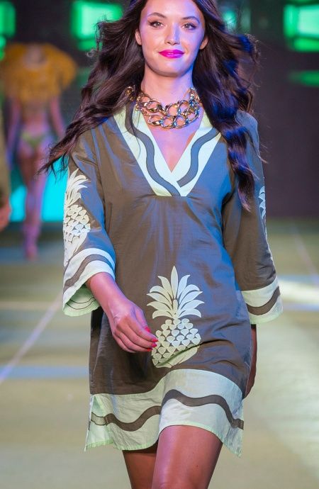 Pin Up Stars Tunichetta Ricamata Pineapple Patch in Cotone Saldi