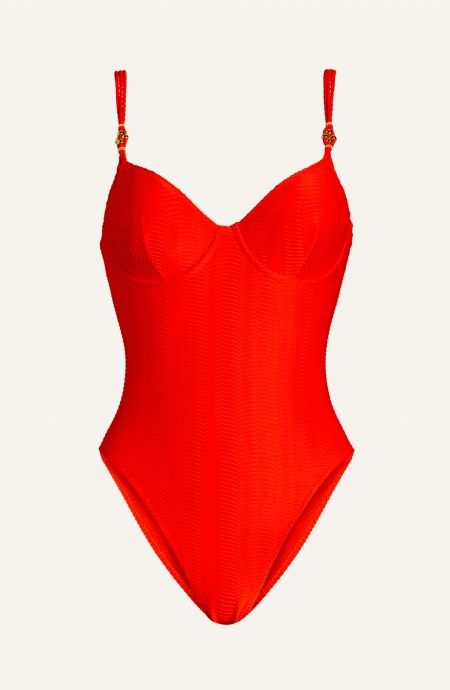 Pin Up Stars Costume Intero Imbottito Con Ferretto Lycra Tinta Unita Ondina