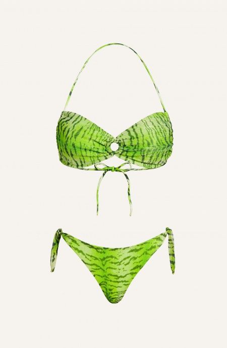 Pin Up Stars Bikini Fascia Imbottita Crepon Lamè Stampa Tigre