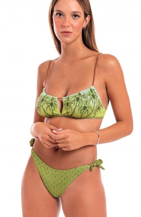 Pin Up Stars Bikini Fascia Regolabile Piquet Lurex Palm Paradise Saldi