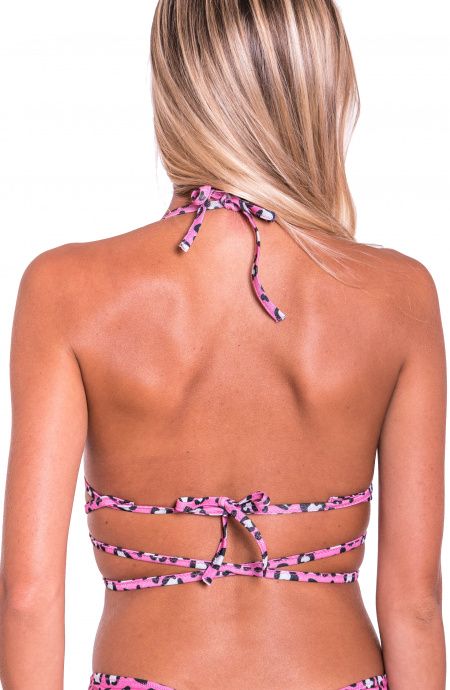 Pin Up Stars Top Bikini Triangolo Imbottito Fisso Push-Up Cuore Matto Vendita