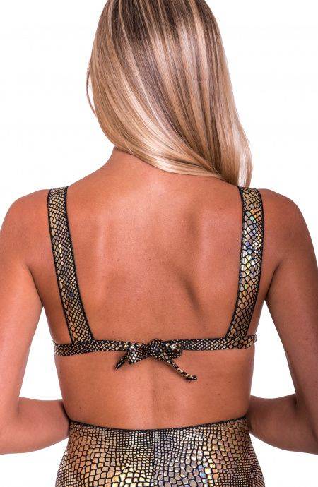 Pin Up Stars Top Bikini Triangolo A Vela Imbottito Pitone Pezzi Unici