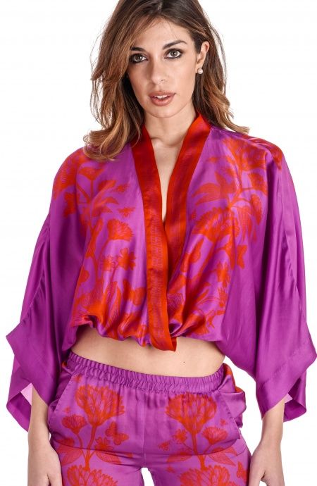 Pin Up Stars Blusa Viscosa Satin Principe Azzurro Saldi Di Fabbrica