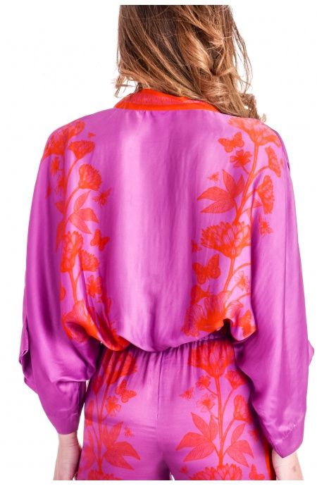 Pin Up Stars Blusa Viscosa Satin Principe Azzurro Saldi Di Fabbrica
