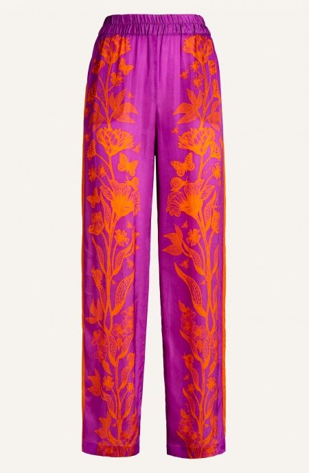 Pin Up Stars Pantaloni Viscosa Satin Principe Azzurro