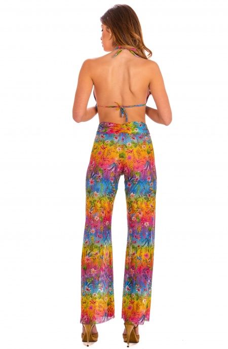 Pin Up Stars Pantalone Flower Rainbow Nuovo