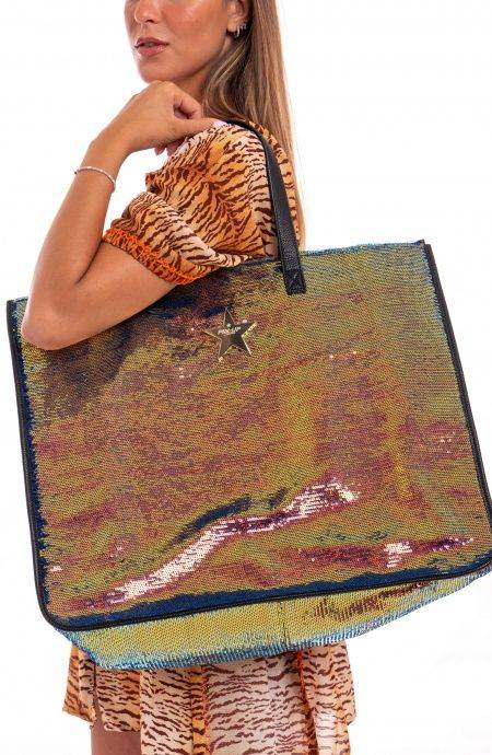 Pin Up Stars Shopping Bag Paillettes Tinta Unita Vendita