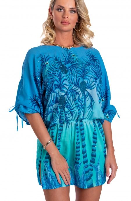 Pin Up Stars Tunichetta Mussola di Viscosa Palm Paradise Shopping Online