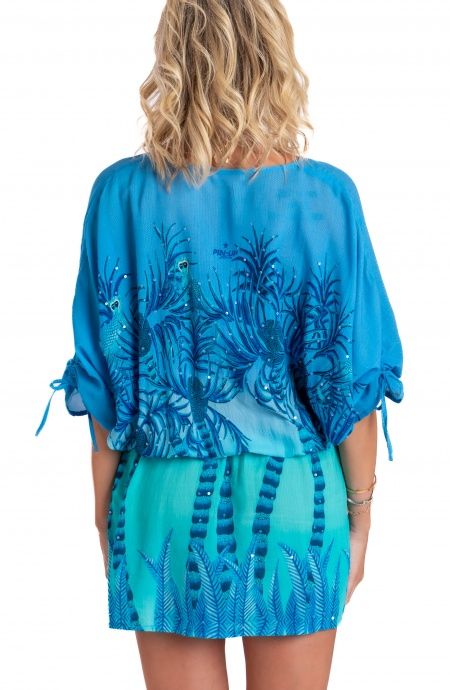Pin Up Stars Tunichetta Mussola di Viscosa Palm Paradise Shopping Online